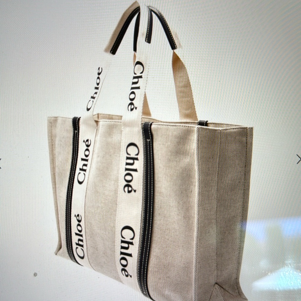 Chloé Beige Canvas Tote Bag